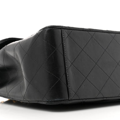 Lambskin Quilted XL Jumbo Single Flap Black