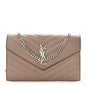 Grain De Poudre Matelasse Chevron Monogram Chain Wallet Taupe