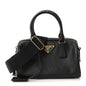 Saffiano Lux Mini Boston Crossbody Bag Black