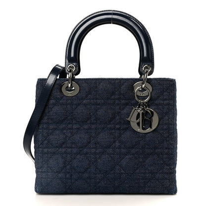Denim Cannage Medium Lady Dior Blue Black