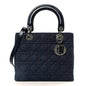 Denim Cannage Medium Lady Dior Blue Black