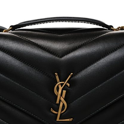 Lambskin Chevron Quilted Medium Loulou Black