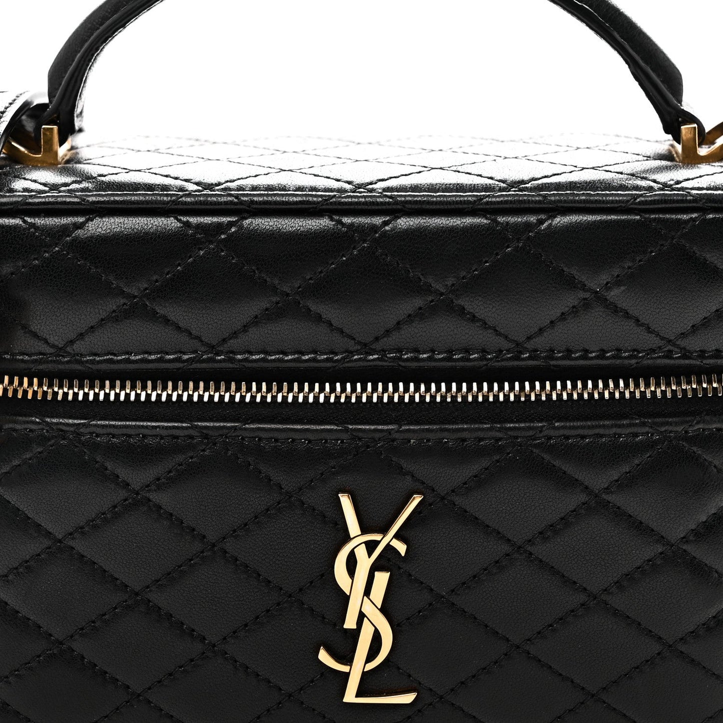 Lambskin Quilted Mini Gaby Vanity Case Black