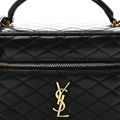 Lambskin Quilted Mini Gaby Vanity Case Black
