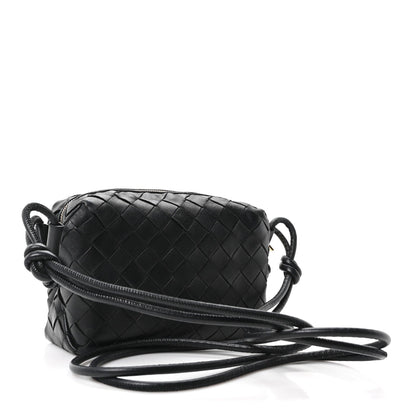 Nappa Intrecciato Mini Loop Camera Bag Black