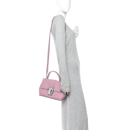 Calfskin Lucia Small Satchel Purple
