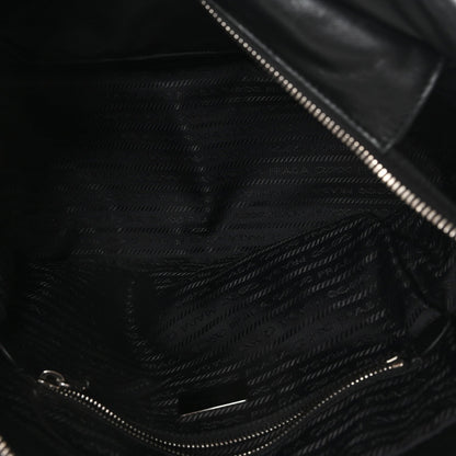 Nappa Nylon Soft Padded Shopping Tote Black Blue