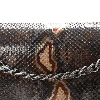 Metallic Snakeskin Jumbo Double Flap Blue