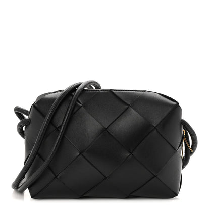 Lambskin Maxi Intrecciato Small Cassette Camera Bag Black