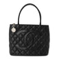Caviar Quilted Medallion Tote Black