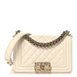 Caviar Quilted Small Boy Flap White