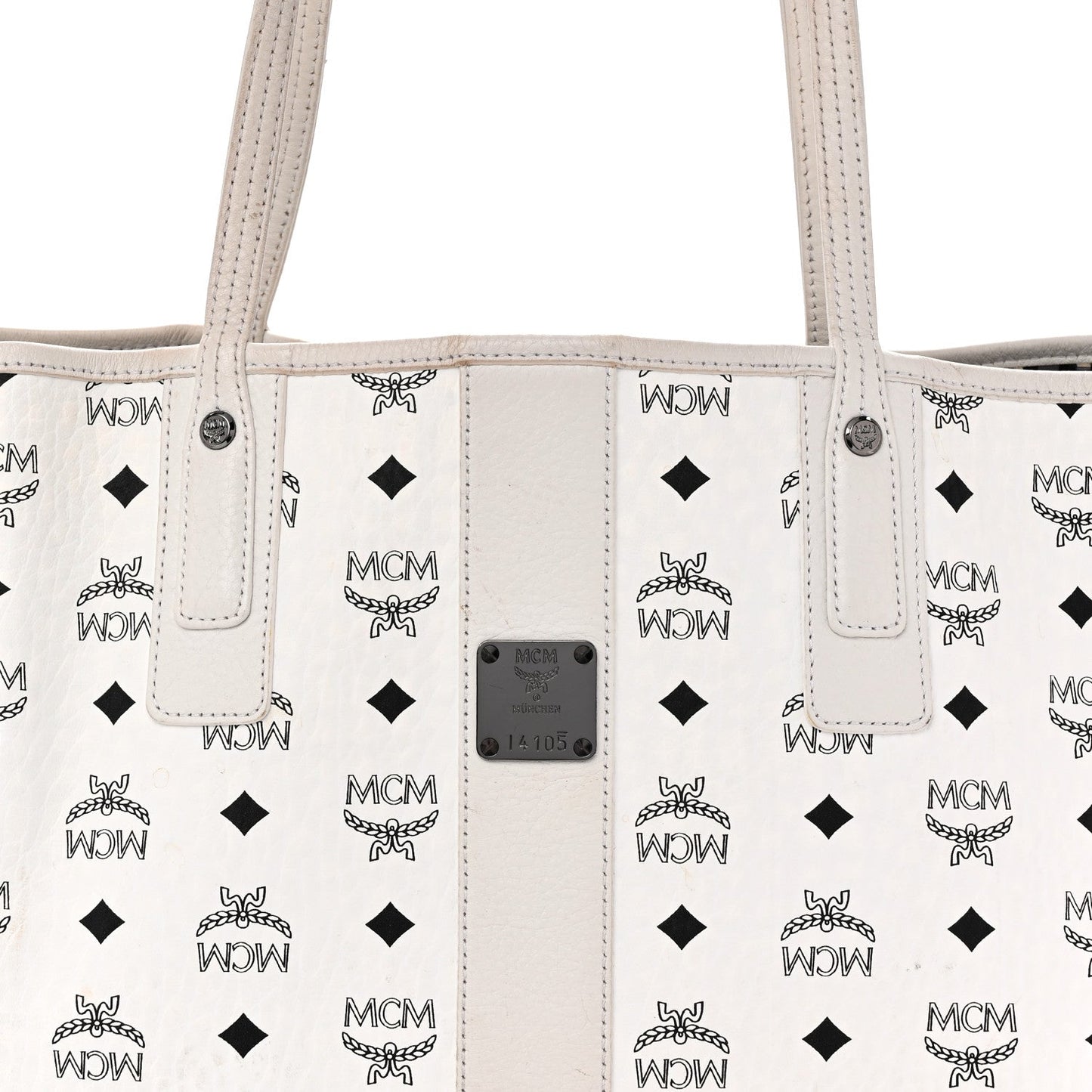 Visetos Medium Liz Reversible Shopper Tote White