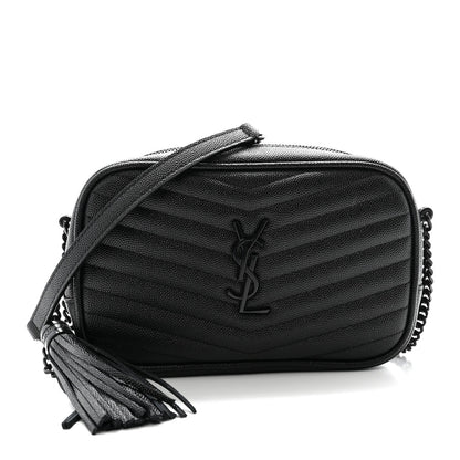 Grain De Poudre Matelasse Monochrome Monogram Mini Lou Camera Bag Black