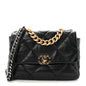Goatskin Quilted Large Chanel 19 Flap Black