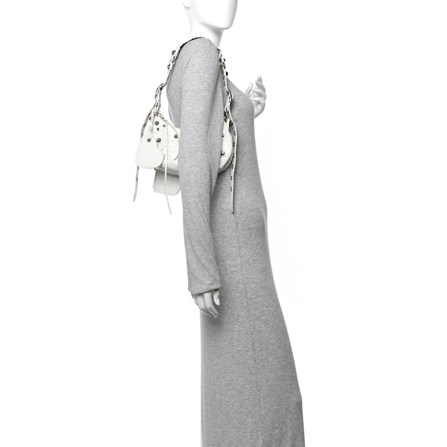 Agneau Arena Le Cagole Shoulder Bag XS Optic White