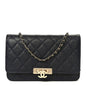 Caviar Quilted Golden Class Wallet On Chain WOC Navy