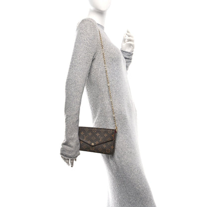 Monogram Pochette Felicie Chain Wallet Fuchsia