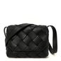 Grained Calfskin Intreccio Small Diago Crossbody Bag Black