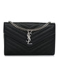 Grain De Poudre Matelasse Chevron Monogram Chain Wallet Black