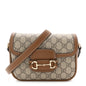 GG Supreme Monogram Duomo Lux Horsebit 1955 Soft Small Shoulder Bag Beige Ebony Sundial