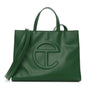 Vegan Leather Medium Shopping Bag Greenscreen
