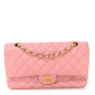Caviar Quilted Medium Double Flap Light Pink