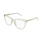Saint Laurent Eyeglasses Cat Eye Full Rim, Shiny Green Frame and Clear Demo Lenses Lens SL548SLIMOPT005