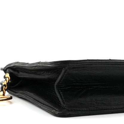 Lambskin Chevron Small Shoulder Bag Black
