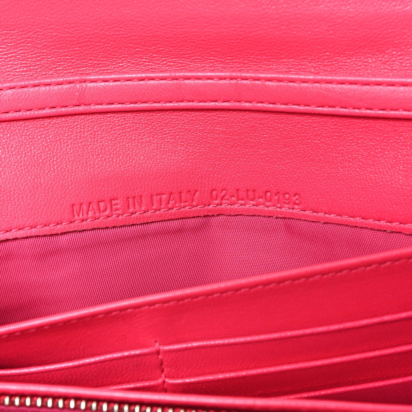 Lambskin Cannage Lady Dior Rendezvous Wallet On Chain Fuchsia
