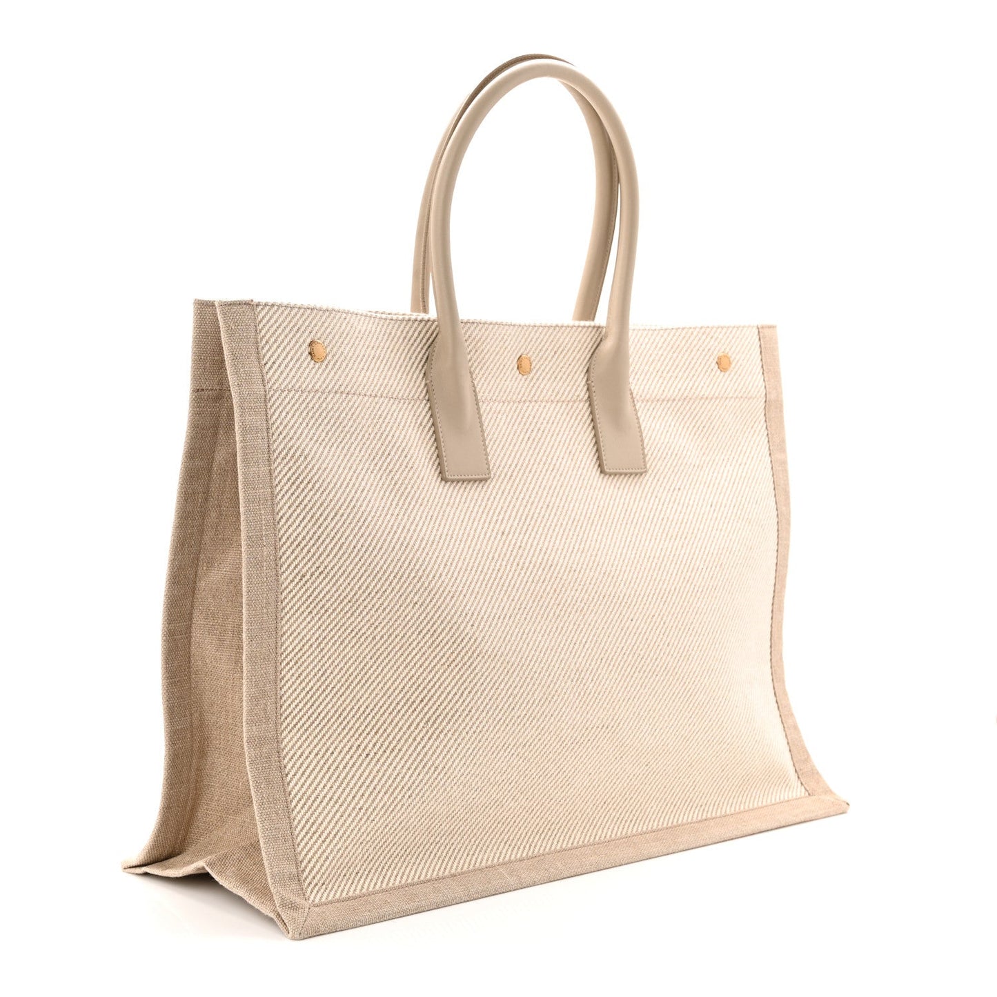 Linen Calfskin Rive Gauche Tote Beige Sea Salt