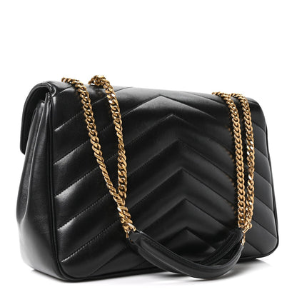 Lambskin Chevron Quilted Large LouLou Black