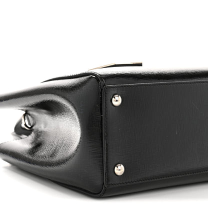 Patent Vitello Elite Petite 2Jours Tote Black