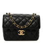 Lambskin Quilted Casino Chips Small Flap Black