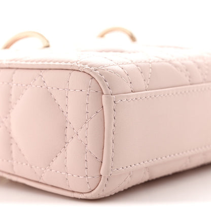 Lambskin Cannage Micro Lady D-Joy Powder Pink