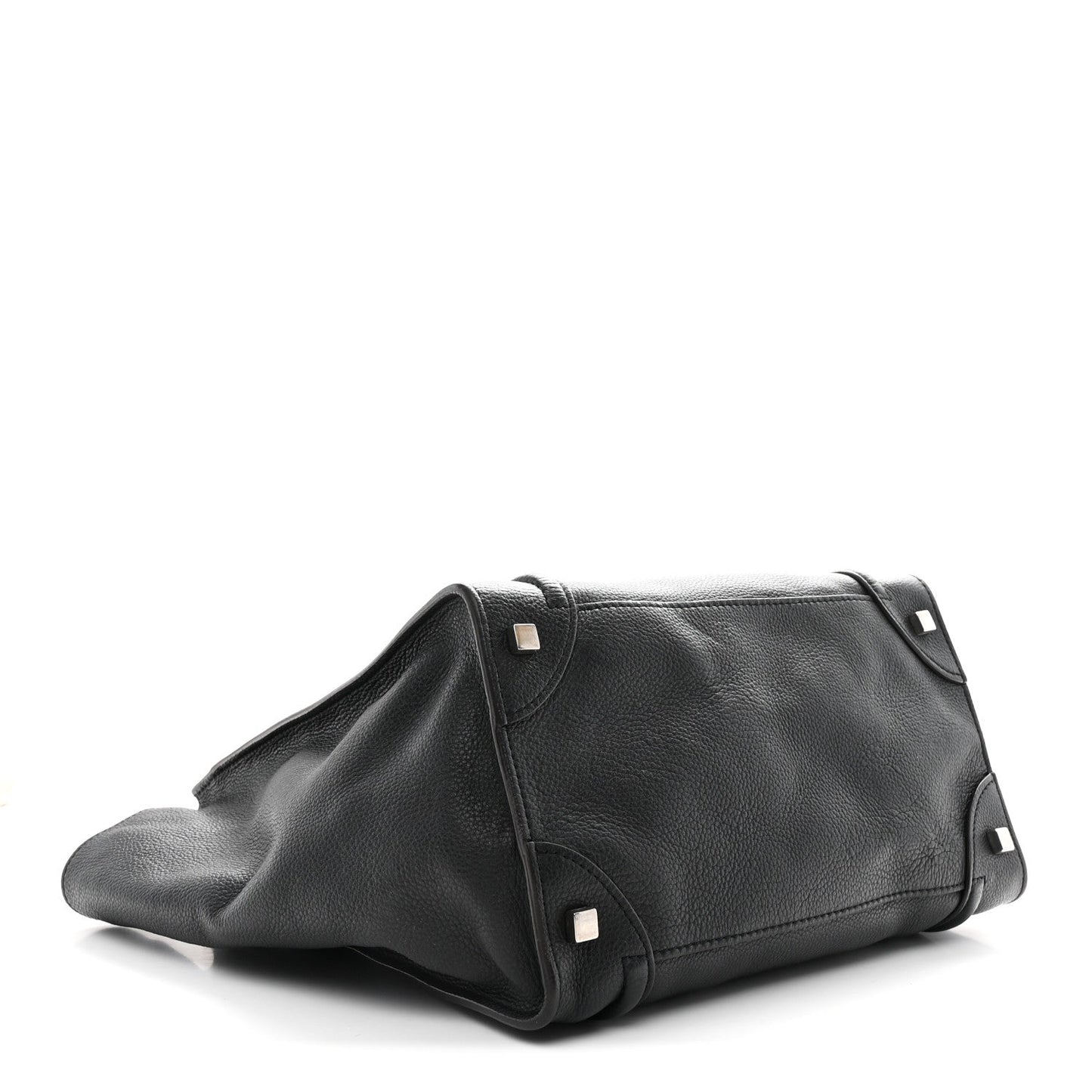 Drummed Calfskin Mini Luggage Black