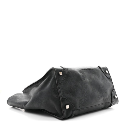 Drummed Calfskin Mini Luggage Black