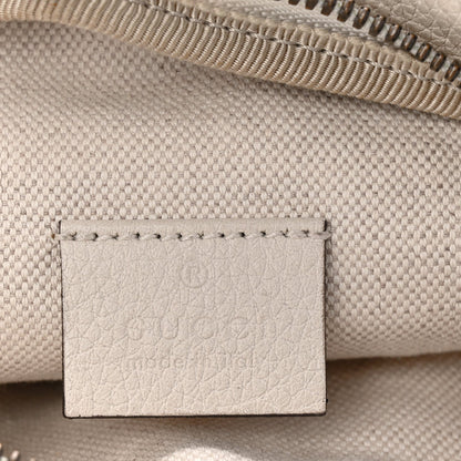 Grained Calfskin Small Logo Belt Bag White