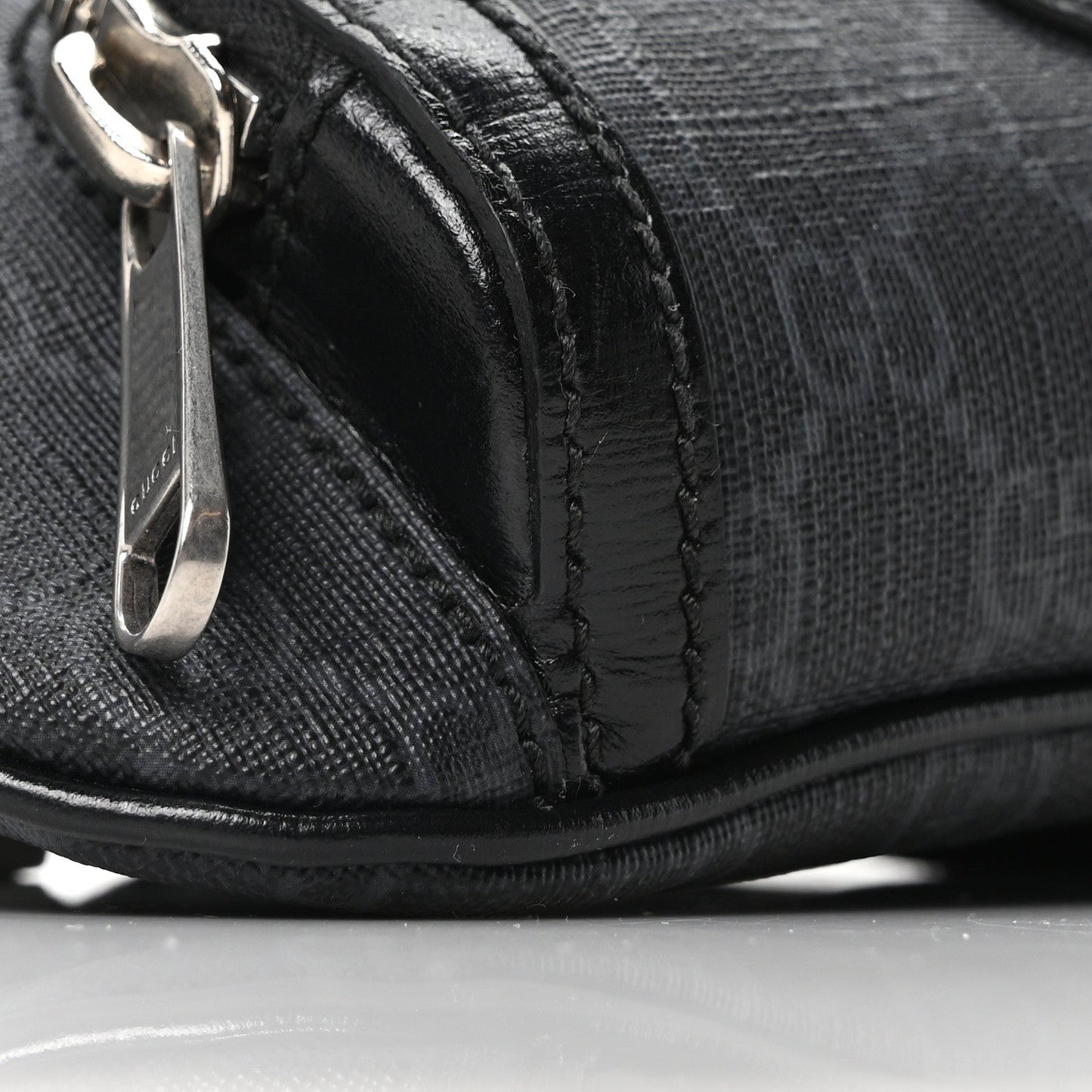 GG Supreme Monogram Textured Calfskin Retro Interlocking G Belt Bag Black