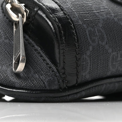 GG Supreme Monogram Textured Calfskin Retro Interlocking G Belt Bag Black