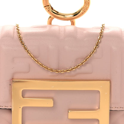 Nappa Matisse FF Embossed Nano Maxi Buckle Baguette Charm Rosa Quarzo