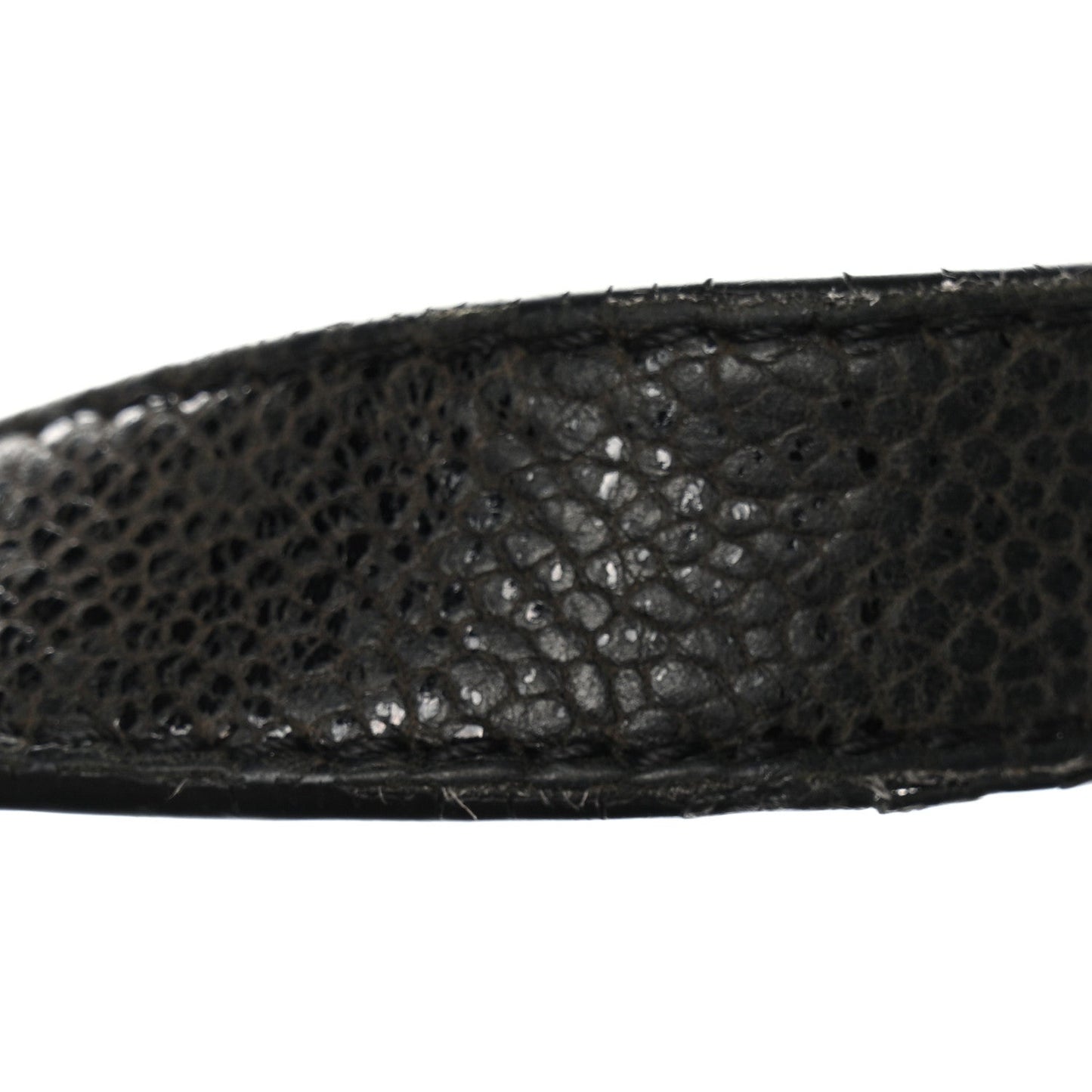 Crumpled Grained Calfskin Quilted CC Crave Tote Black