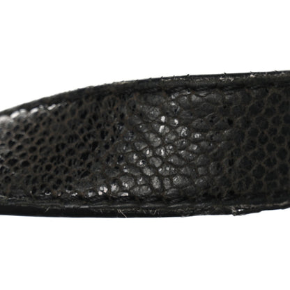 Crumpled Grained Calfskin Quilted CC Crave Tote Black