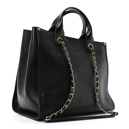 Caviar Small Studded Deauville Tote Black