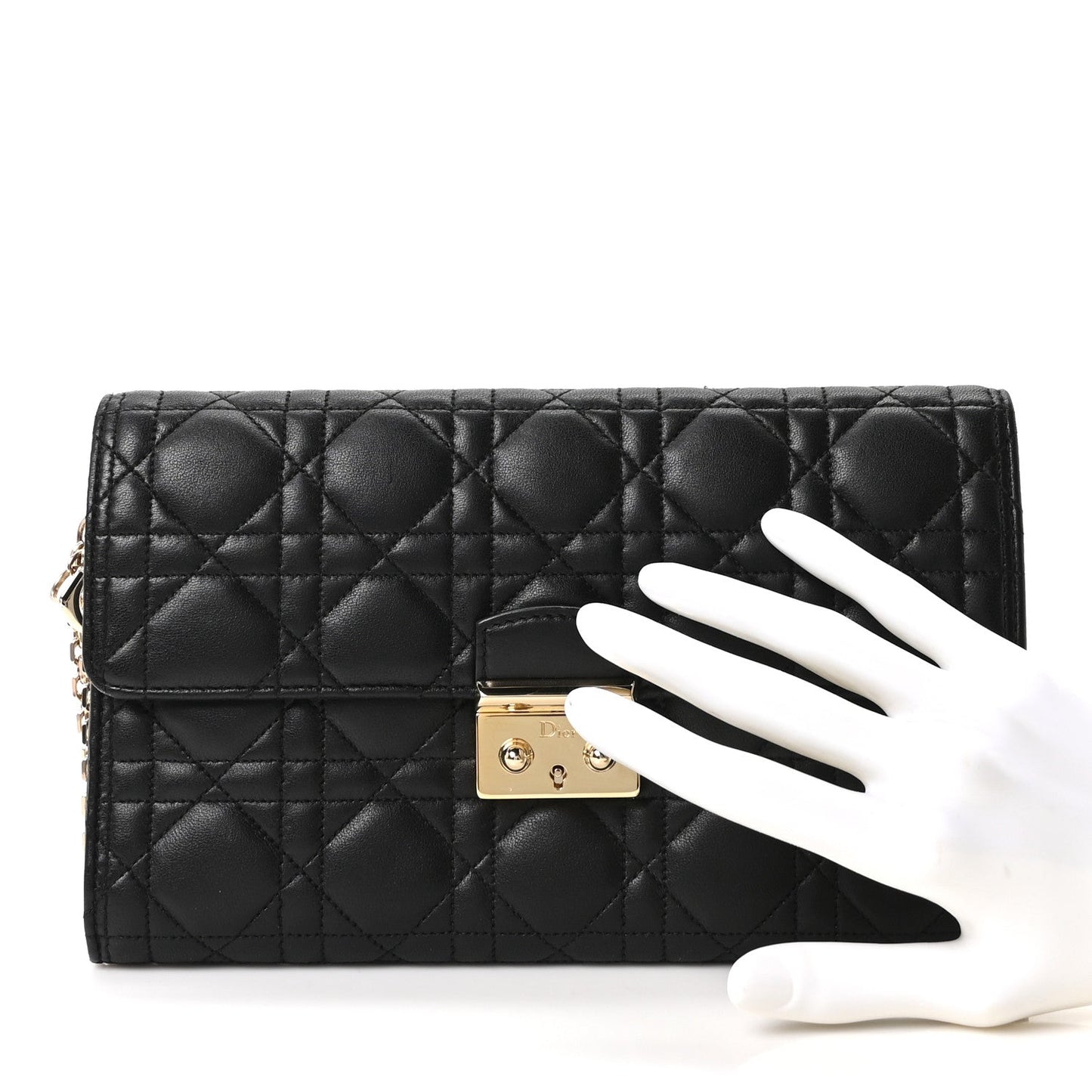 Lambskin Cannage Miss Dior Clutch Black
