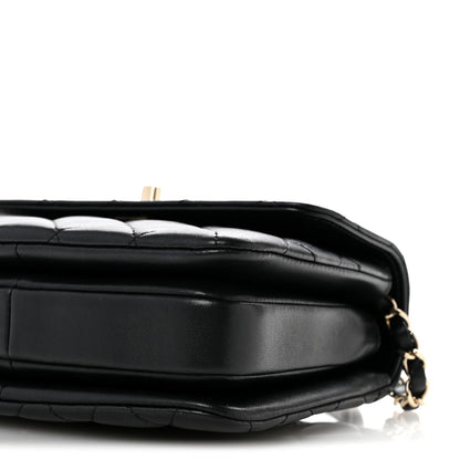 Lambskin Quilted Small Trendy CC Dual Handle Flap Bag Black