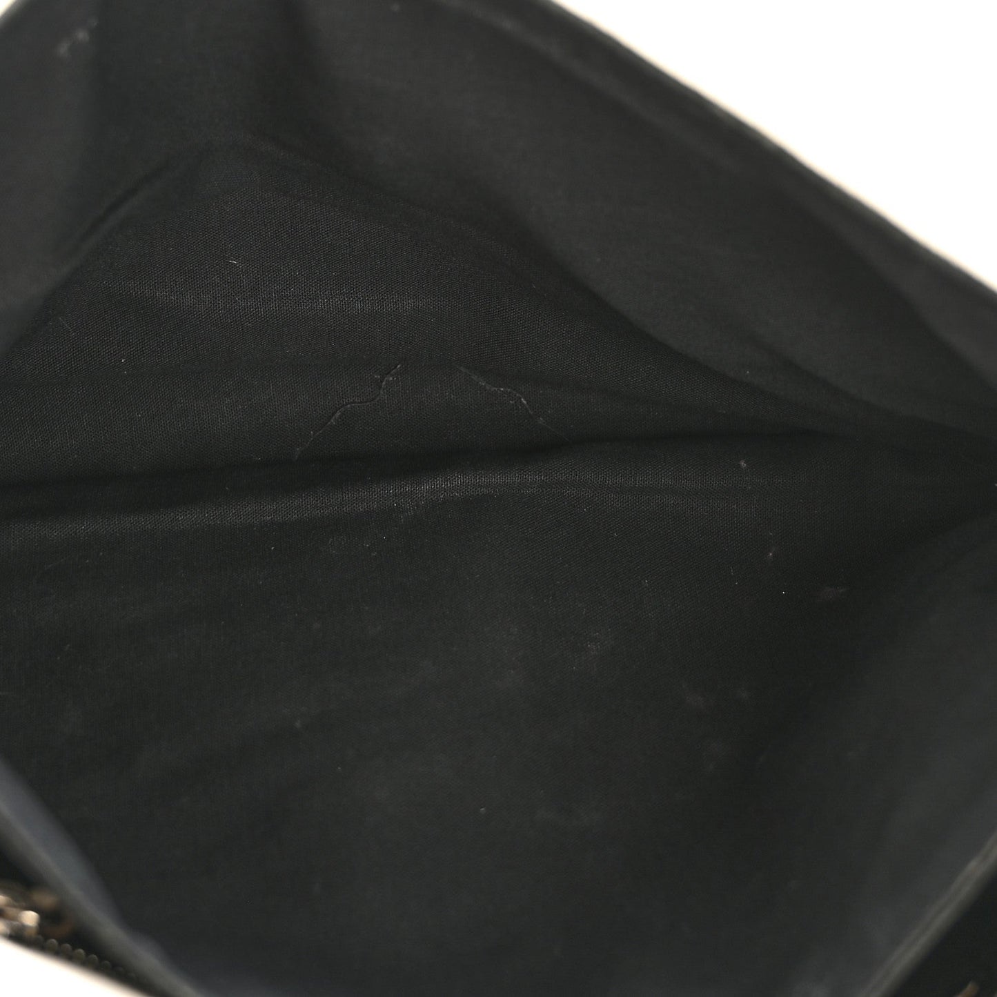 Chevre Silver Metallic Edge Hardware Envelope Clutch Gris Glace