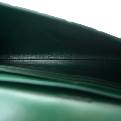 Nappa Intrecciato Long Andiamo Top Handle Clutch Emerald Green