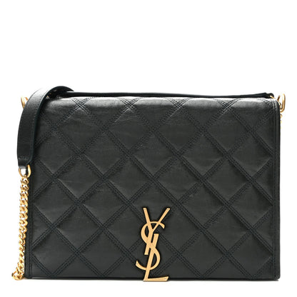 Lambskin Quilted Mini Becky Chain Bag Vert Fonce