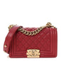 Caviar Quilted Small Boy Flap Fuchsia