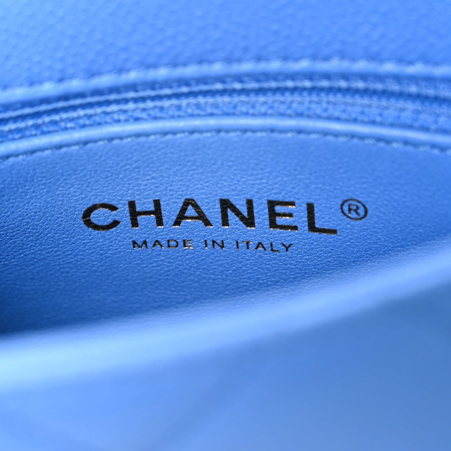 Caviar Quilted Mini Sweetheart Flap Blue